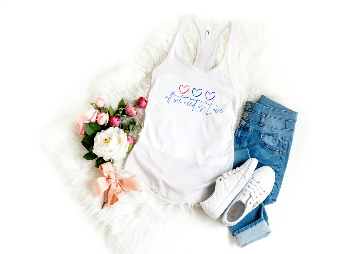 All We Need Is Love Women's Ideal Racerback Tank