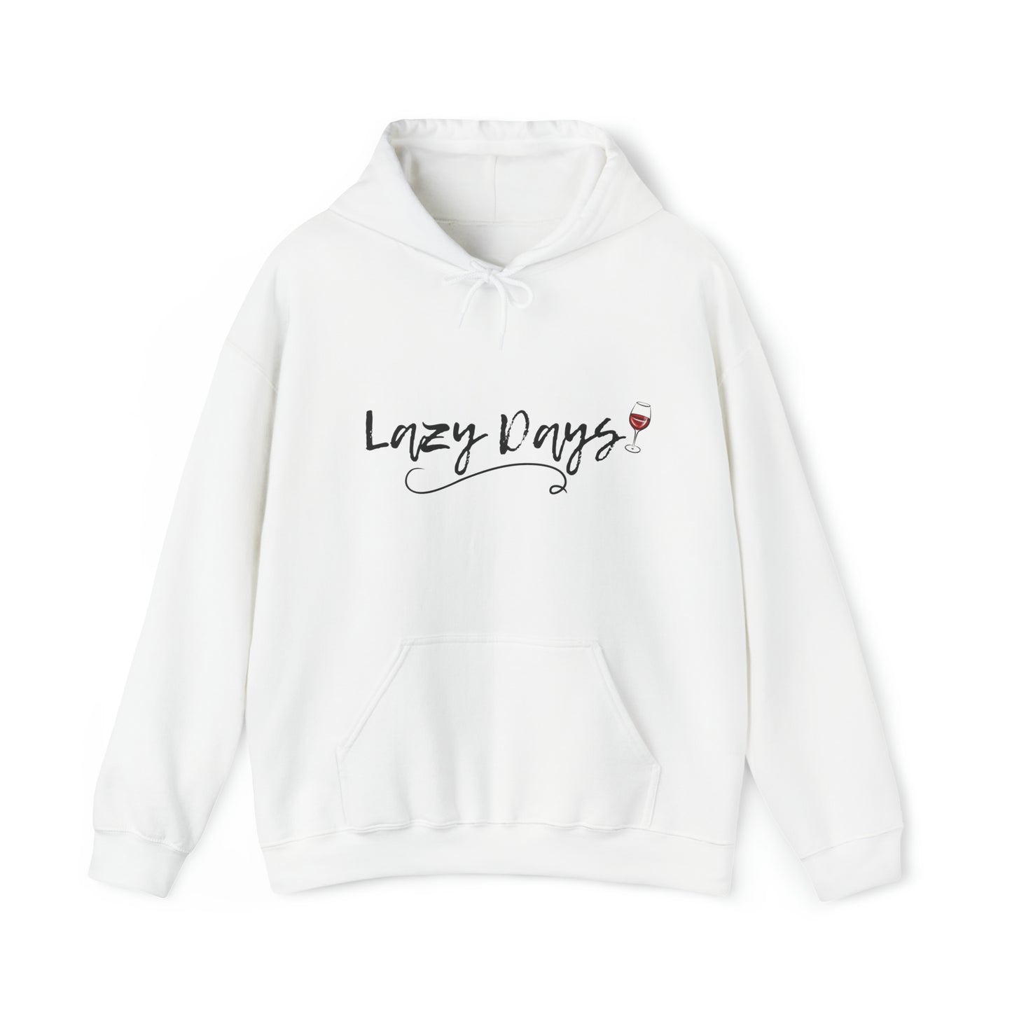 Lazy Days Wine Graphic Hoodie for Women