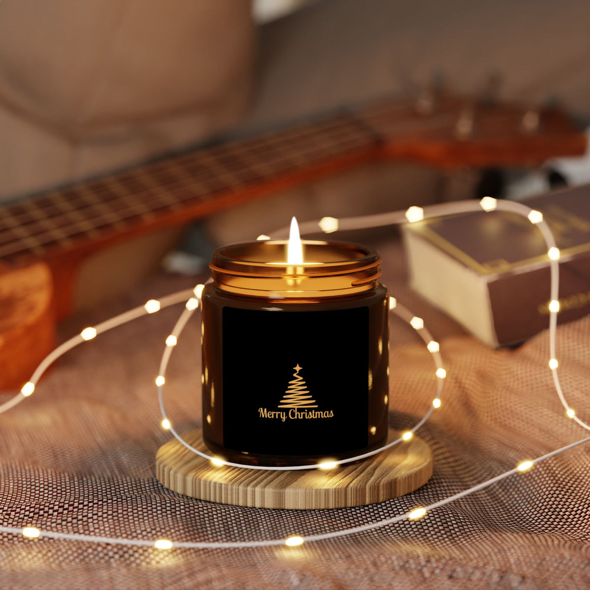 Christmas Tree Scented Soy Candle — Amber Jar (Multi-Size)