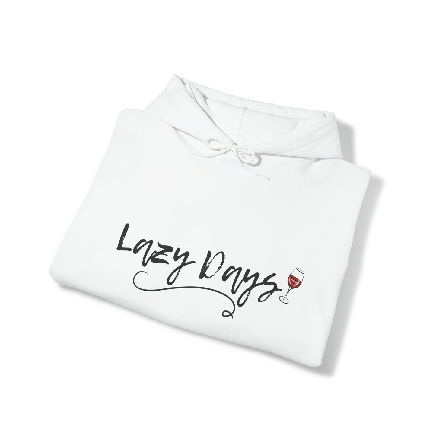 Lazy Days Wine Graphic Hoodie for Women