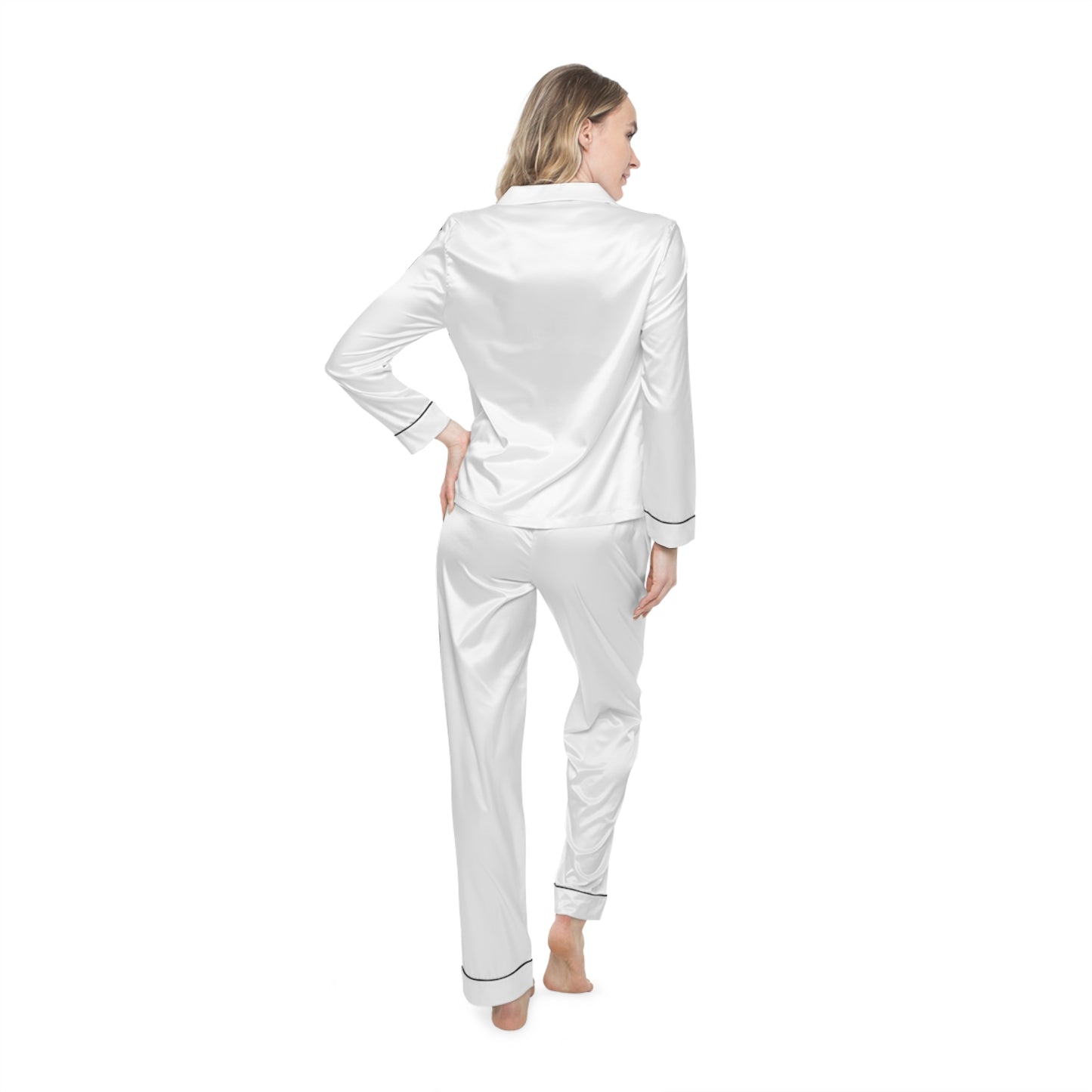 Sleep Women's Satin Pajamas in white
