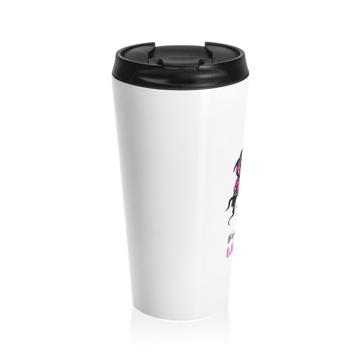 Breast Cancer Warrior Stainless Steel Travel Mug, 15oz