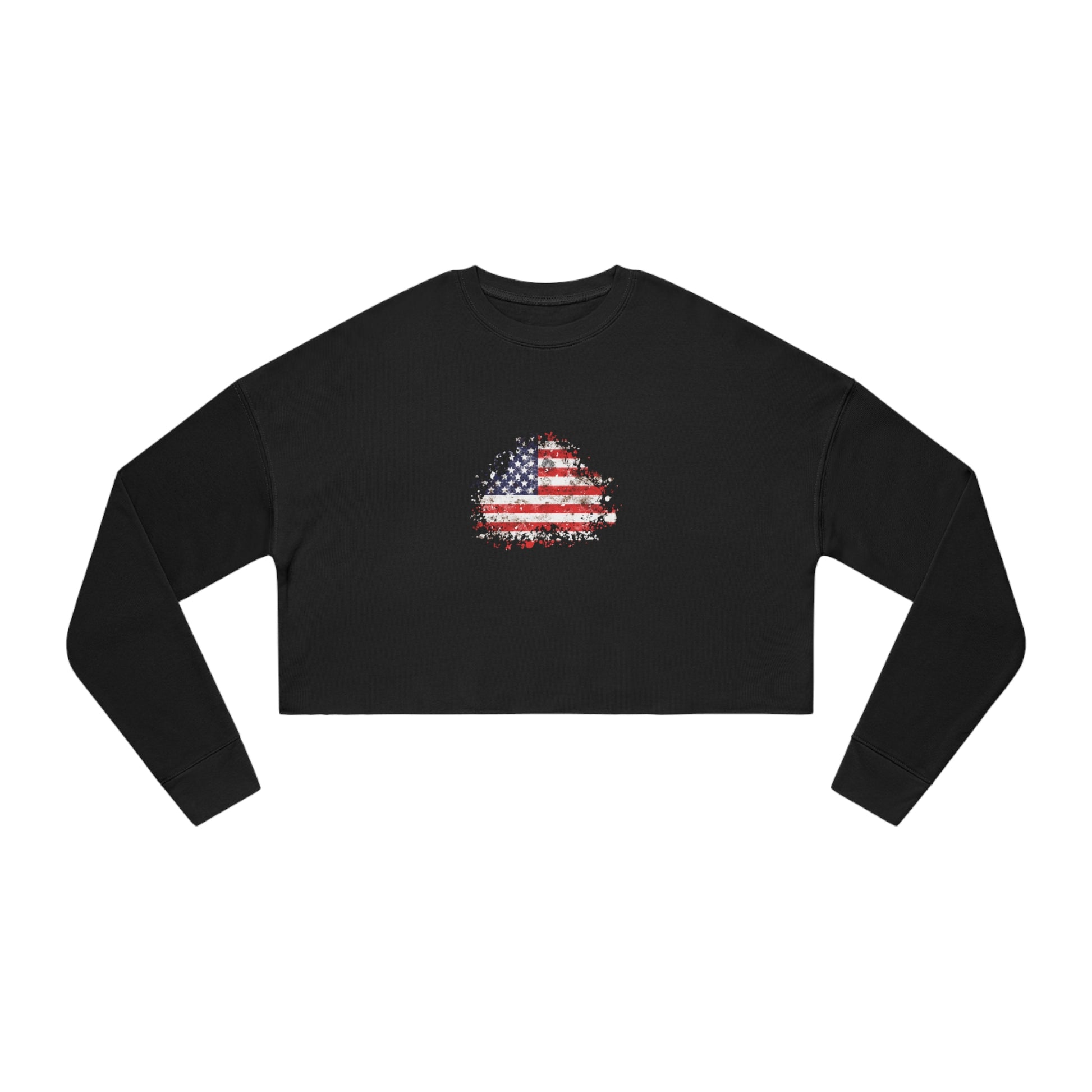 American Flag Sweatshirt Women's in black front