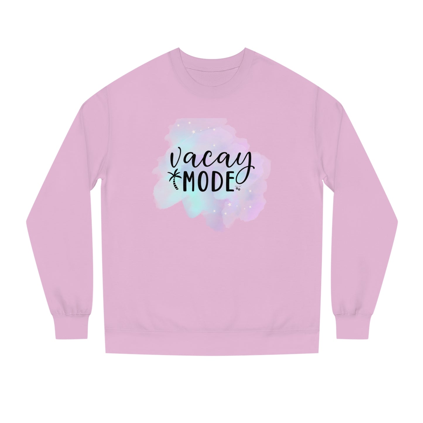 Vaca Mode Crew Neck Graphic Sweatshirt front in Pink