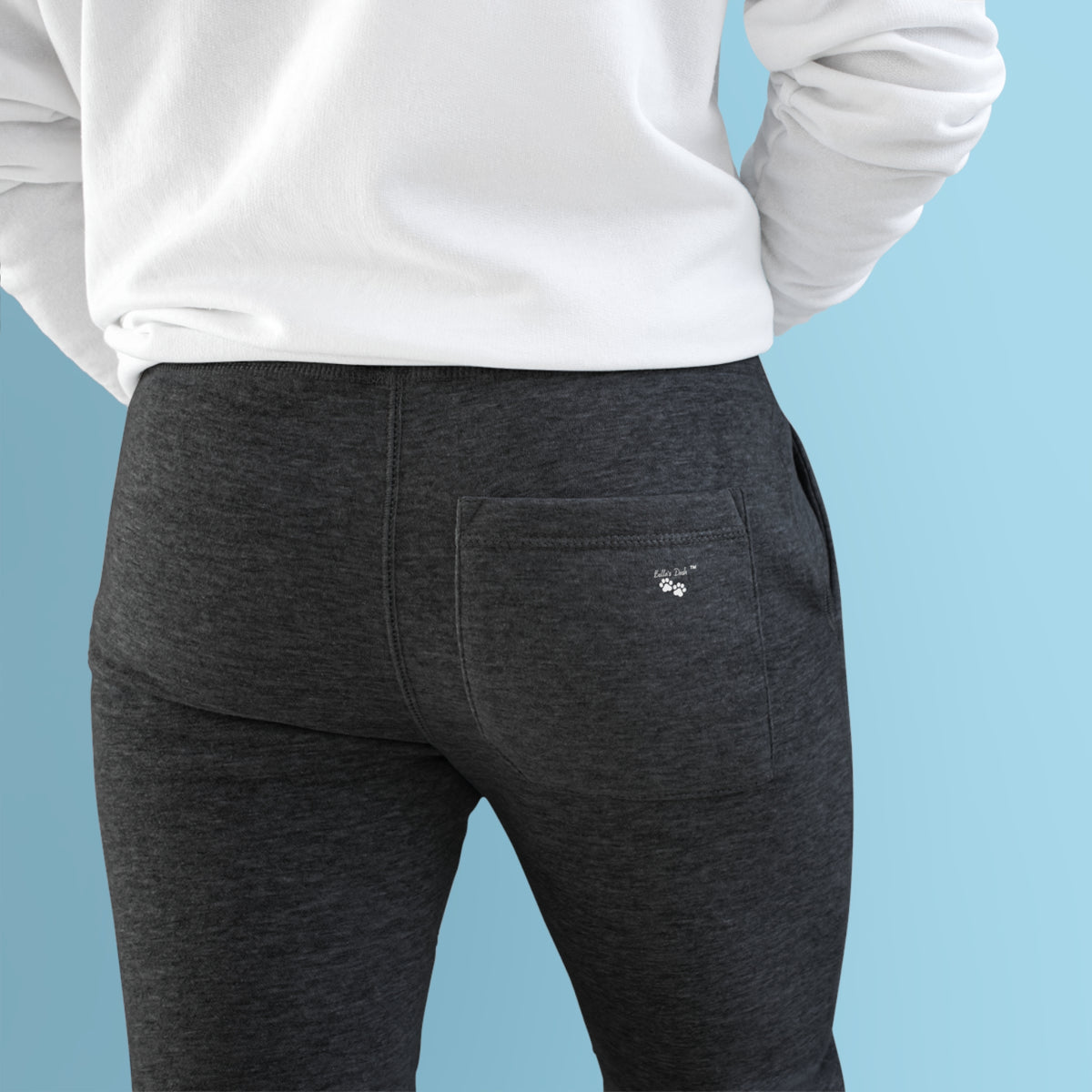 Women's Fleece Joggers dark grey back