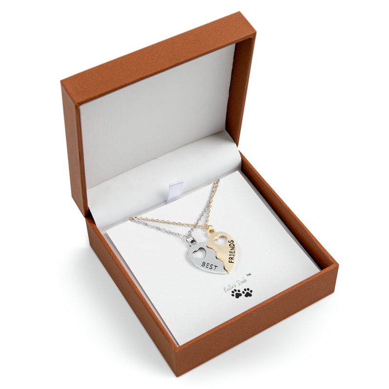 BFF Half Heart Necklace Set in box