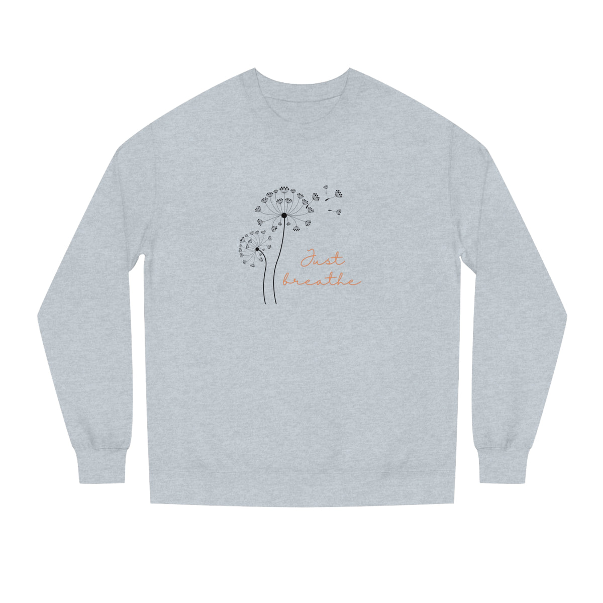 Just Breathe crewneck sweatshirt light grey front