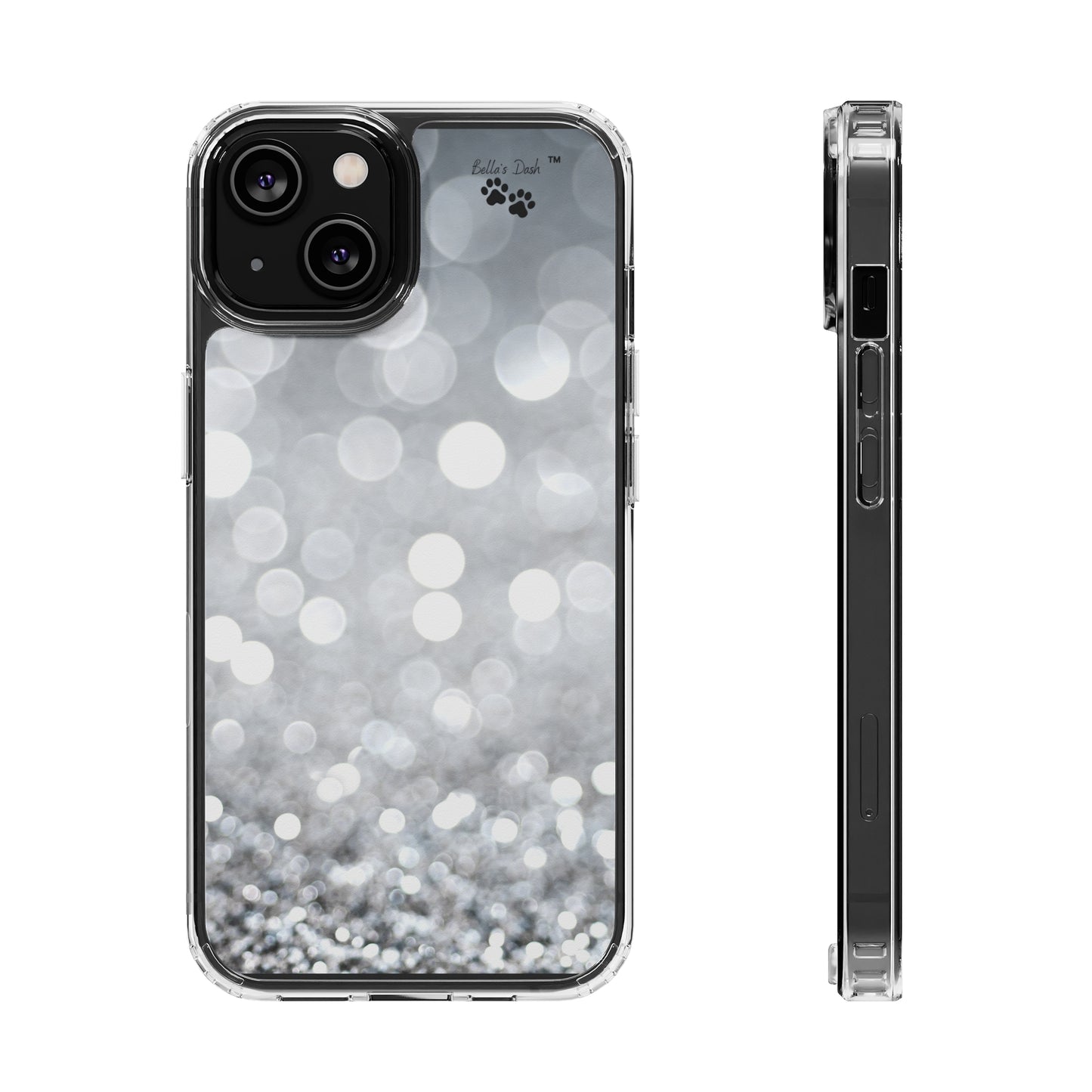 Silver Bling Me Clear Phone Case
