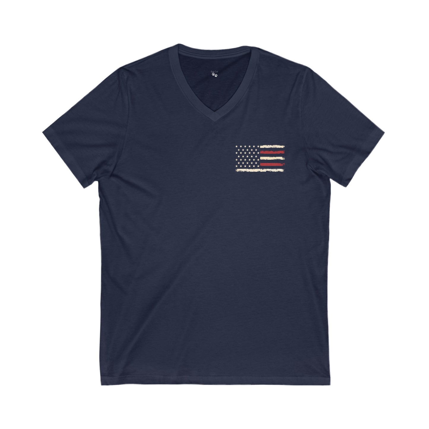 American Flag Jersey Short Sleeve Graphic V-Neck Tee