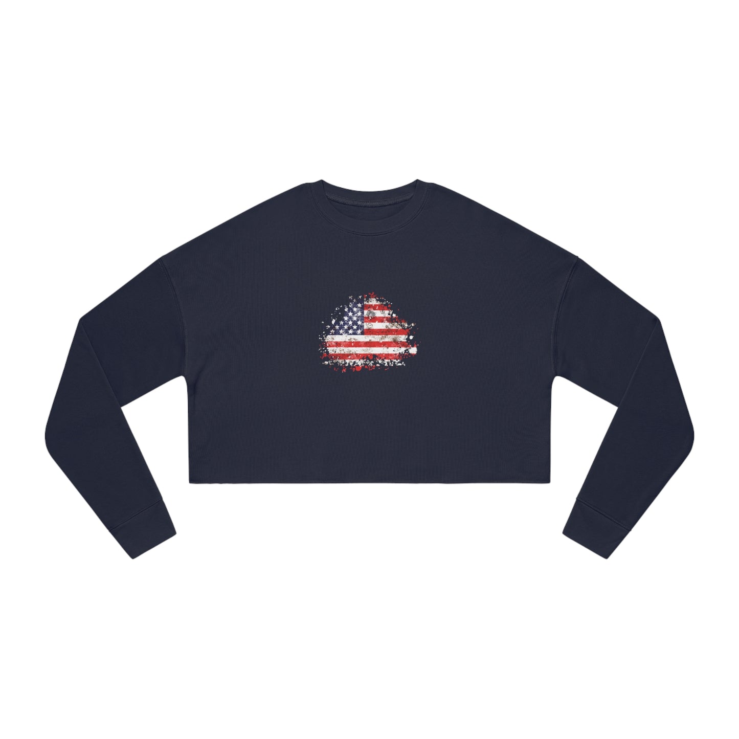 American Flag Sweatshirt Women's in navy front