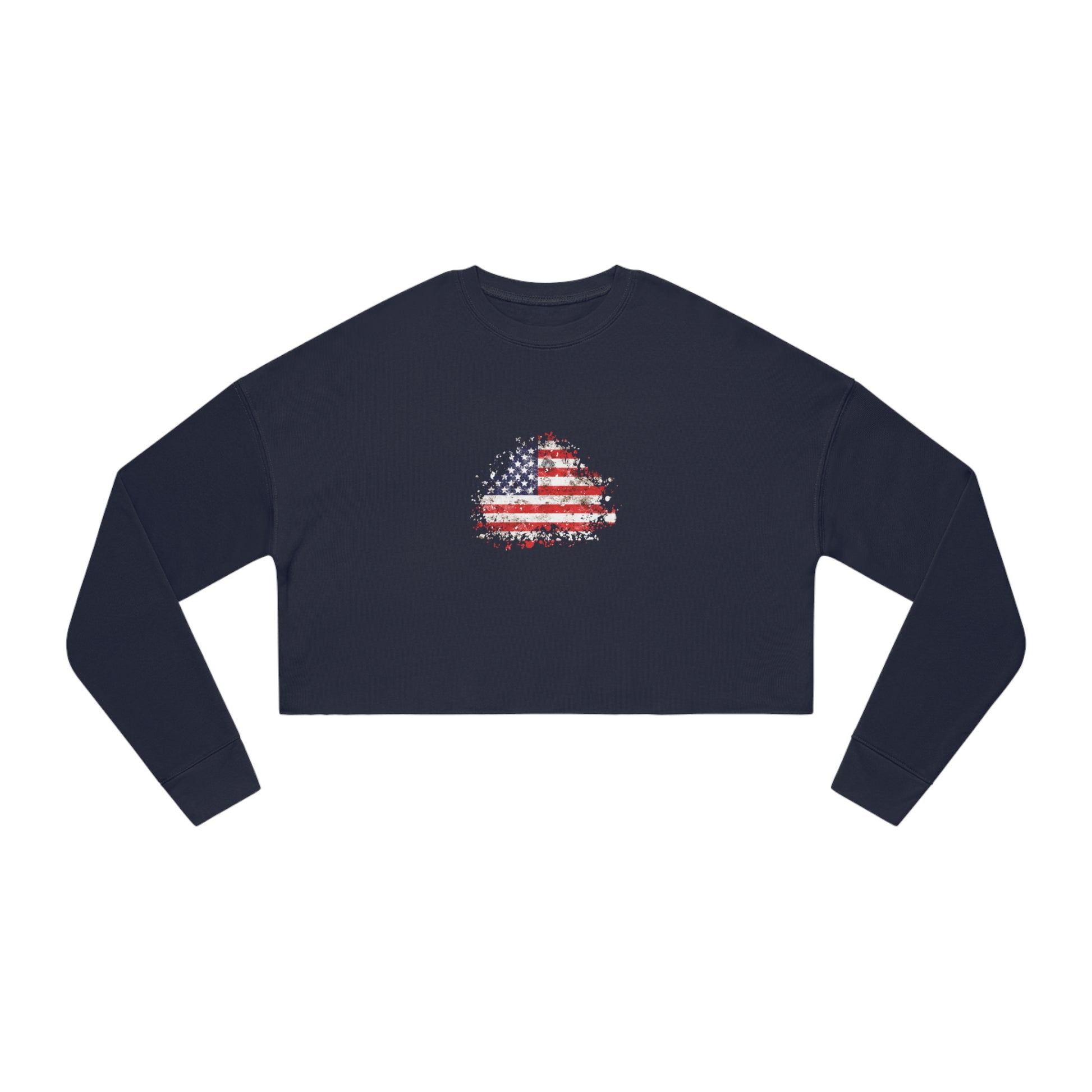 American Flag Sweatshirt Women's in navy front