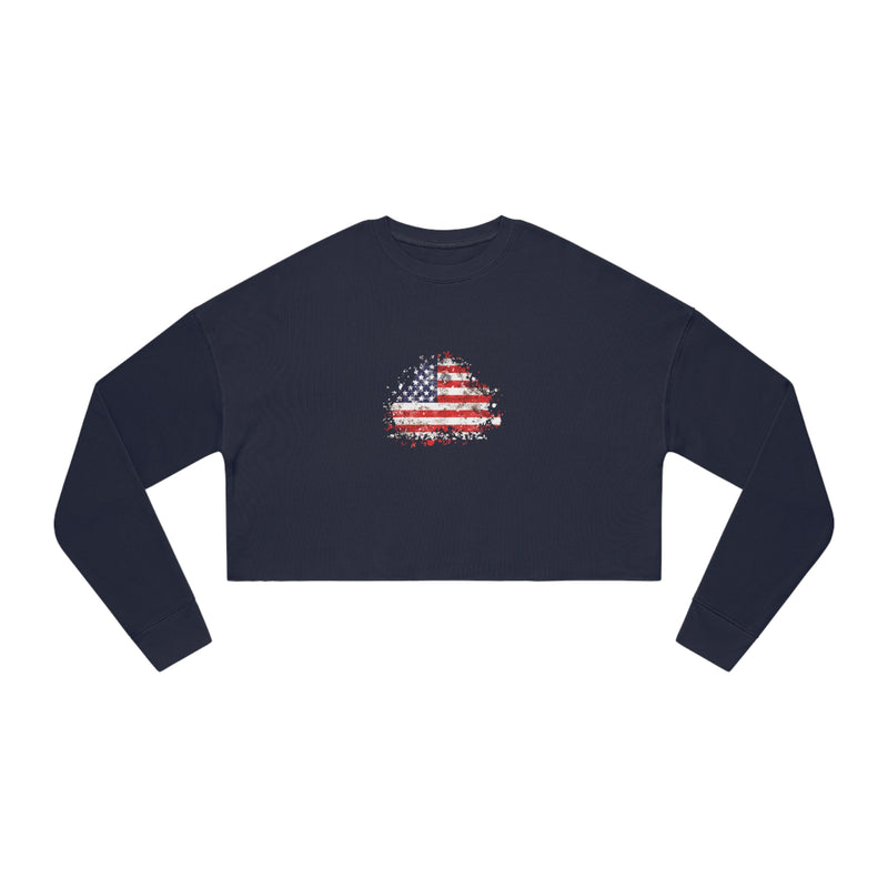 American Flag Sweatshirt Women's in navy front