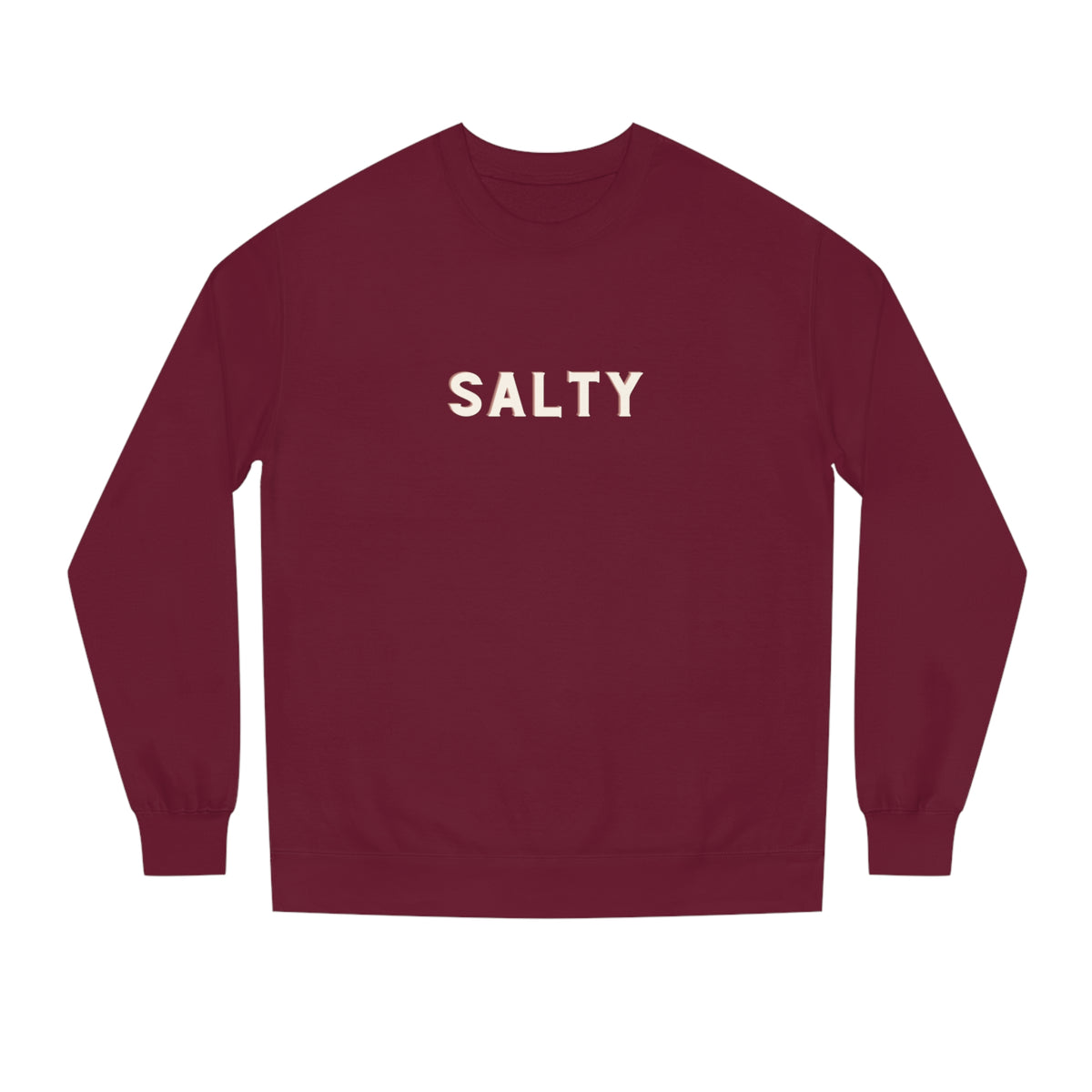 Salty Crewneck in maroon front