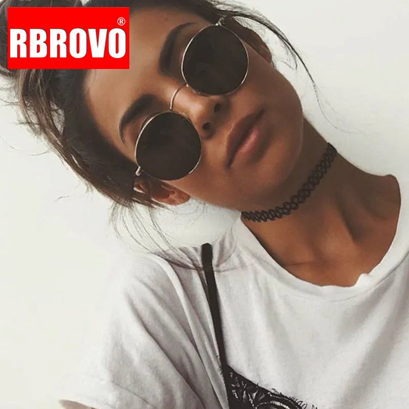 RBROVO 2023 Vintage Oval Classic Sunglasses Mirror UV400