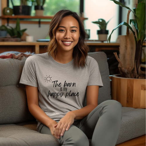 The Barn is My Happy Place Jersey Short Sleeve Tee