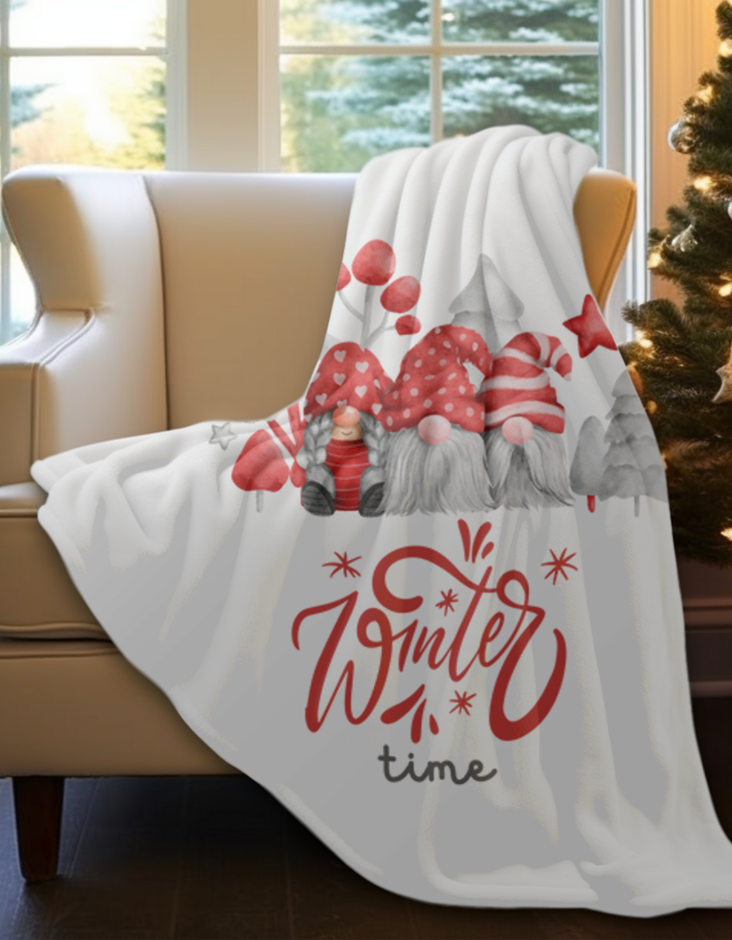 Winter Time soft and comfy velveteen Plush Blanket