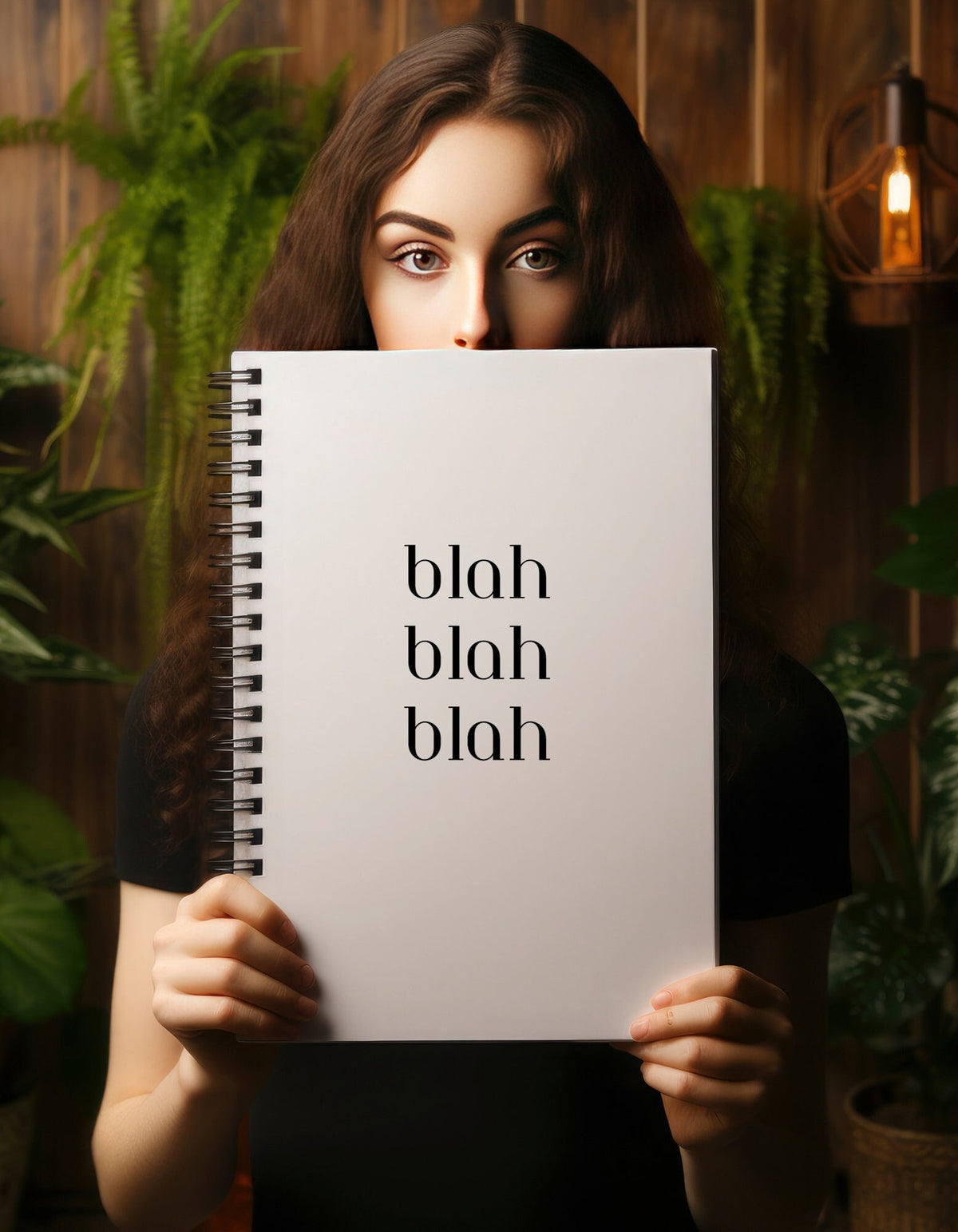 Blah Blah Blah Spiral Writing Notebook Journal - Ruled Line