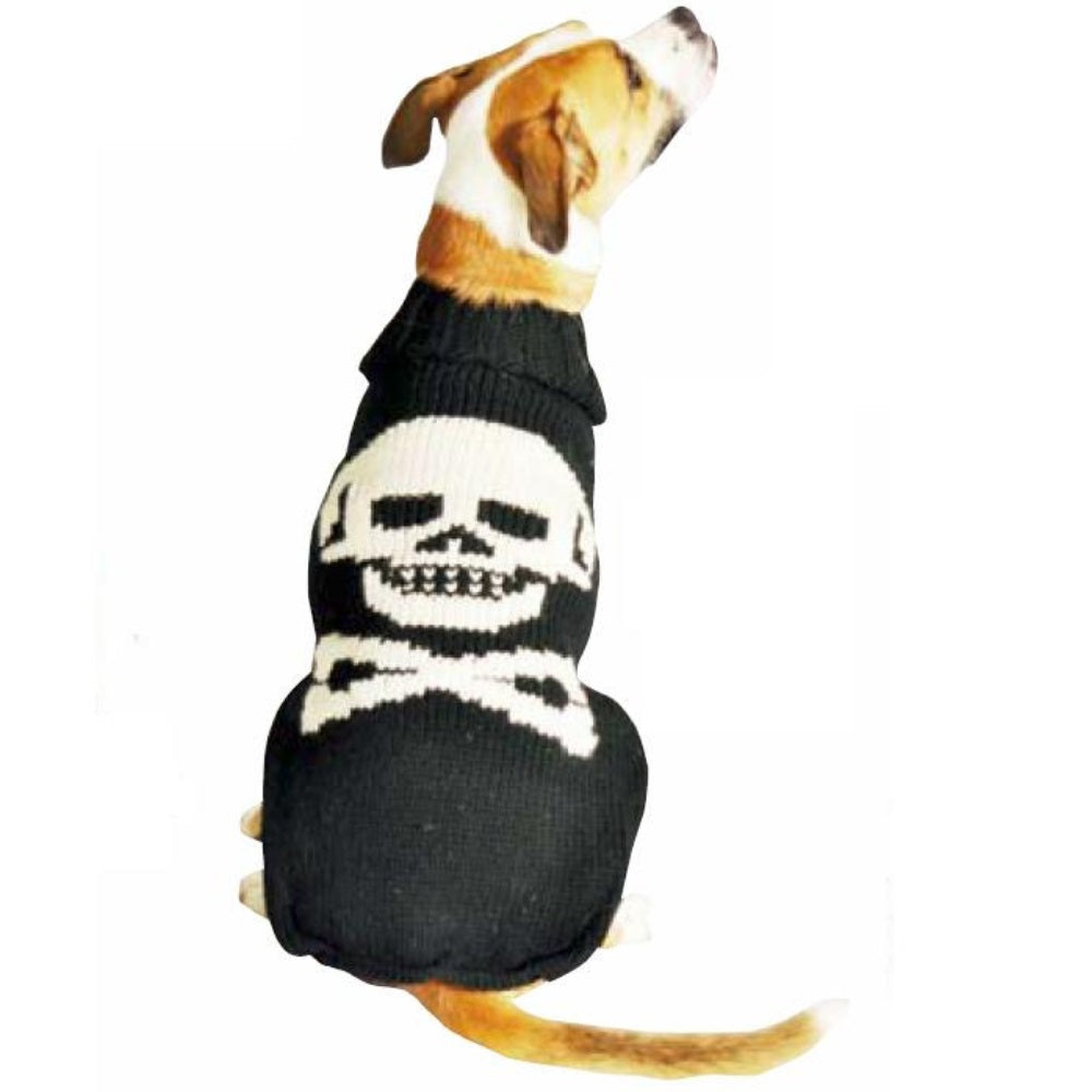 Black Skull Wool Dog Sweater