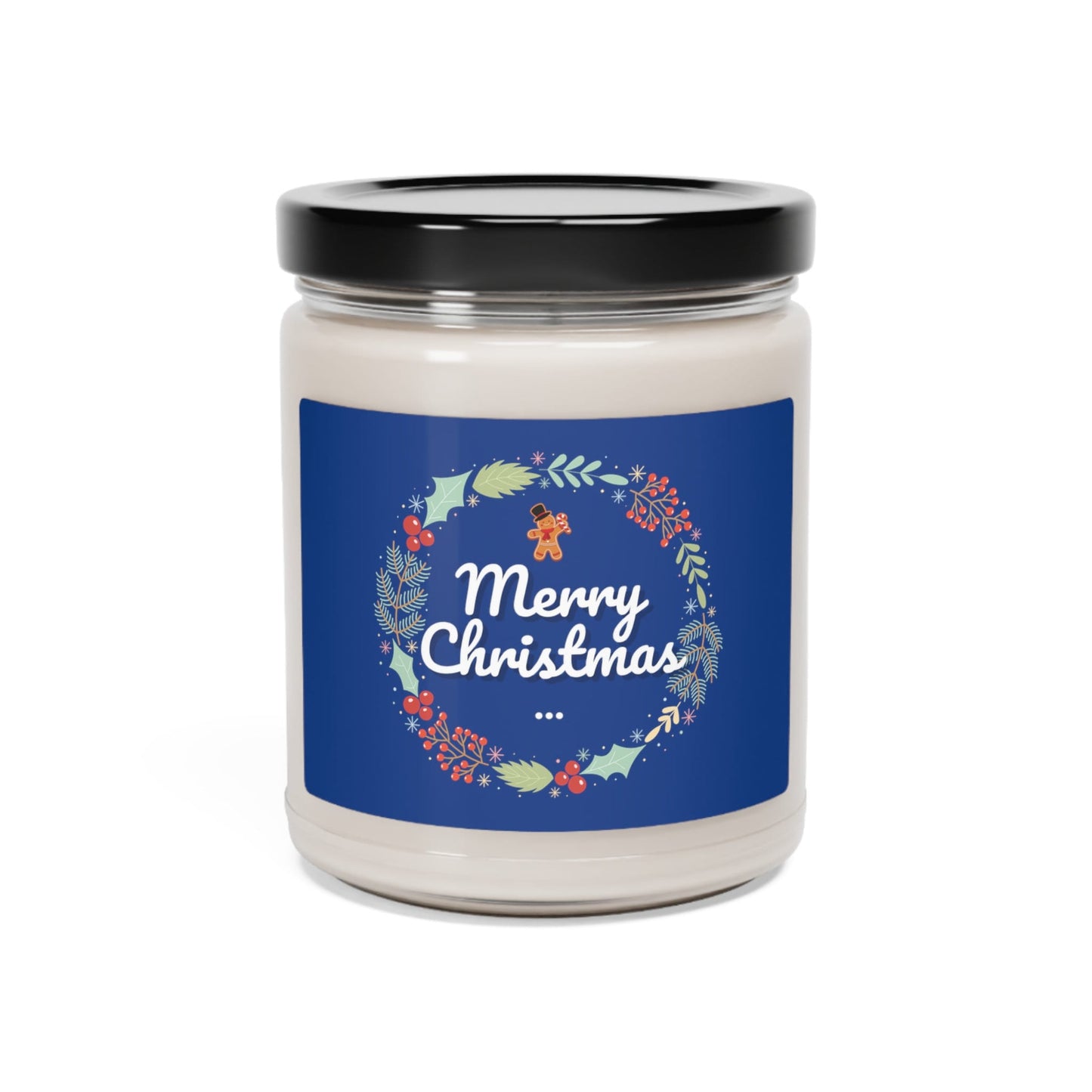 Merry Christmas Gingerbread Man Scented Soy Candle, 9oz